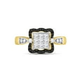 thumbnail image 2 of FB Jewels 10kt Yellow Gold Womens Round Black Color Enhanced Diamond Cluster Ring 3/4 Cttw, 2 of 4