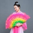 thumbnail image 6 of Hot Sell Gradient Color Long Imitation Belly Dancing Fan Long Silk Fans Silk Fans Rayon Silk Fans 4, 6 of 8