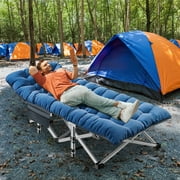 Slsy XL Folding Camping Cots with 3.3 inch 2 Sided Mattress, 75* 28 Sleeping Cot Guest Bed, Folding Bed Cot with Carry Bag
