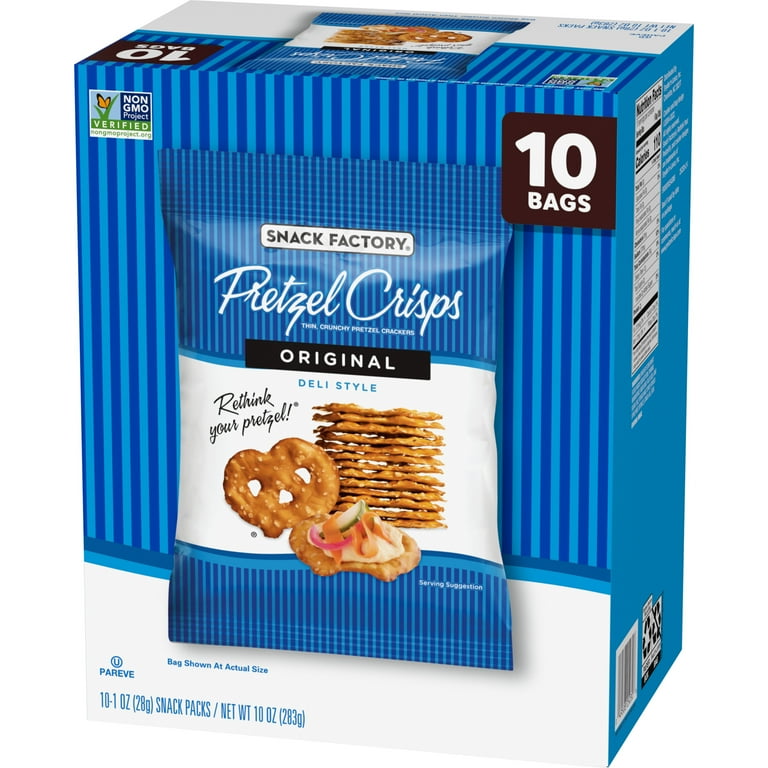 Snack Factory Mini Pack Individual Pretzel Crisps, Original Flavor