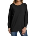 thumbnail image 2 of ZyeKqe Sweatshirts for Women Long Sleeve Shirts Crewneck Casual Top Solid Color Baisc Pullover TopFall Clothes, 2 of 7