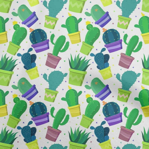 oneOone Viscose Chiffon Green Fabric Cactus Sewing Fabric By The Yard Printed Diy Clothing Sewing Supplies 42 Inch Wide