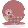 thumbnail image 1 of RYLABLUE Heart and Flower Style Set of 6 Car Coaster for Drinks, Absorbent Ceramic Stone Coasters Cup Mat with Cork Base for Home Kitchen Room Coffee Table Bar Decor, 1 of 5