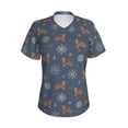 thumbnail image 2 of Uemuo Squirrel And Snowflakes Printed Women's Classic V-Neck T-Shirt - Soft, Breathable, Moisture-Wicking, Perfect for Casual, Office, Travel, and Everyday Wear-X-Large, 2 of 5
