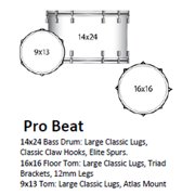 Ludwig Classic Oak Pro Beat 3-piece Acoustic Drum Set Shell Pack Smoke