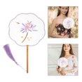 thumbnail image 3 of SHISUYAN Double-sided Embroidery Circular Fan Chinese Tassel Fan Circular Fan Round Hand Fan, 3 of 9