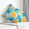 thumbnail image 4 of Throw Pillow Covers 24x24 Inch, Teal Orange Tie-Dye Decorative Pillow Cases for Couch Sofa Bed, Ethnic Modern Abstract Watercolor Cotton Linen Square Home Decor Pillowcases with Hidden Zipper, 4 of 7