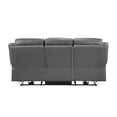 thumbnail image 3 of Conia Power Double Recliner Sofa-Dark Gray Leather-USB-87 Inch, 3 of 6