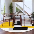 thumbnail image 4 of Yellow Black White Geometric Round Area&nbsp;Rug 6ft Modern Abstract Art Color Block Non-Slip&nbsp;Washable Circle Rugs Soft Felt Indoor Floor Mat for Bedroom Kitchen Living Room Bathroom, 4 of 9