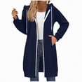 thumbnail image 6 of Towmus Women Full Zip Up Hoodie Plain Hoodies for Womens Casual Fleece Knee Length Tunic Sweatshirts Fall Winter Jackets Tops with Pockets, 6 of 9