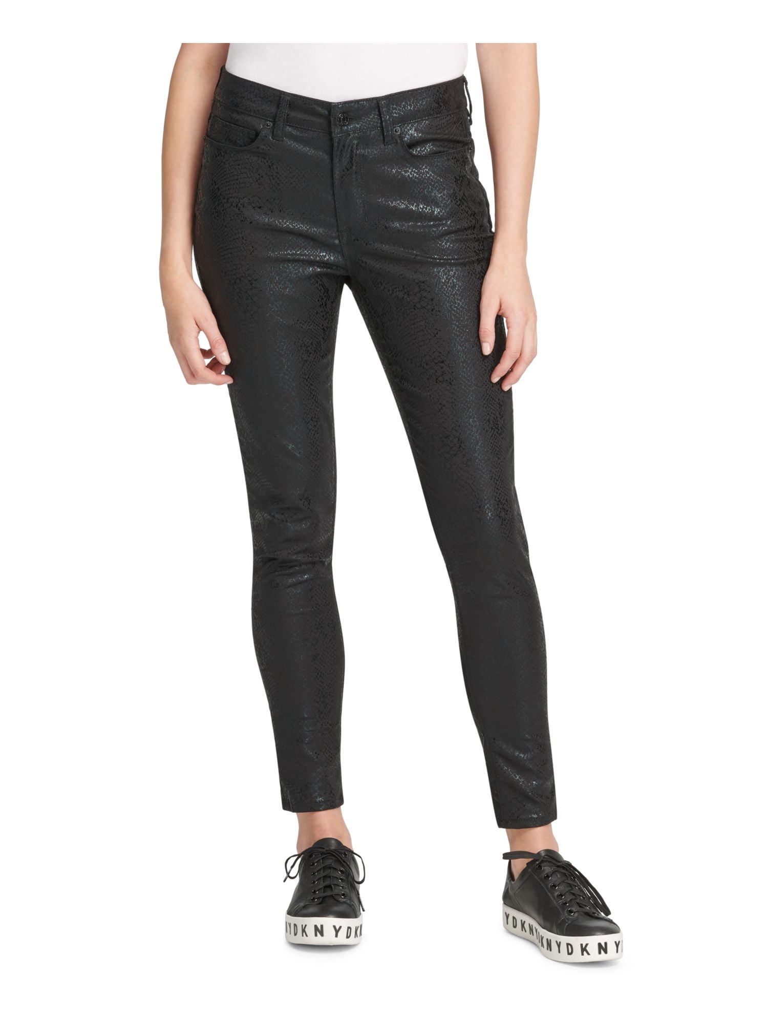 womens black skinny slacks