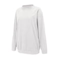 thumbnail image 5 of VISALY Pullover Crewneck Sweatshirt Tunic Sweatshirt Autumn Winter Casual Sport Solid Pullover Tops Long Sleeve Crewneck Oversized Sweatshirts Comfy Sweaters Sweatshirt Thick Sweatshirts White Xxl, 5 of 9