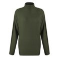 thumbnail image 4 of DondPO Sweaters for Women Turtleneck Sweater Women Womens Half Turtleneck Long Sleeve Pullover Sweater Solid Color Temperament Knit Top Long Sleeve Shirts Womens Tops Green M, 4 of 5