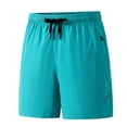 thumbnail image 5 of Hurxie Men Swim Trunks Gym Shorts with Mesh Liner Zipper Pocket Quick Dry Breathable for Workout Runing Beach Pool Sky Blue,XL, 5 of 7