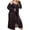 Black, variant on JIUKE Robe Sets for Women 2 Piece Loungewear Outfits Long Sleeve bathrobe Spaghetti Strap Nightdress