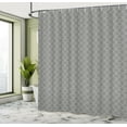 thumbnail image 4 of Ambesonne Damask Grey Shower Curtain, Abstract Oriental Grid, 69"Wx70"L, Dimgray and Grey Yellow, 4 of 4