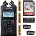 thumbnail image 1 of Tascam DR-40X 4-Channel 4-Track Portable Audio Recorder Bundle with 64GB SD Memory Card, Opteka Card Reader and 2x Cables Ties, 1 of 10