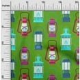 thumbnail image 2 of oneOone Tissu Jersey Viscose Vert Rétro Lanterne pour Couture Tissu Imprimé au Mètre 60 Pouces de Large, 2 of 5