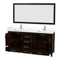 thumbnail image 2 of Wyndham Collection Sheffield 72" Wood Double Bathroom Vanity in Chrome/Espresso, 2 of 3