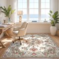 thumbnail image 3 of Design&I 6'x9' Ultra Soft Area Rug, Neutral Symmetrical Beige Boho Cream Pile Vine Delicate Botanical None Fluffy Washable Non Shedding for Guest Room Bedroom Living Room, 3 of 7
