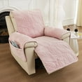 thumbnail image 2 of Yumcute Palm Leaves Velvet Plush Quilted Recliner Chair Cover Anti-Slip Super Soft Furniture Protector with Elastic Straps for Kids, Dogs, Pets Pink  24in, 2 of 9
