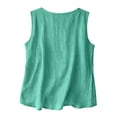 thumbnail image 5 of Women's Linen Sleeveless Tank Tops Summer Shirts Casual Blouses Light Green XL, 5 of 9