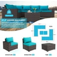 thumbnail image 2 of Gotland Outdoor Patio Furniture Sectional Conversation Set 12Pcs Rattan Wicker 10 Cushion Table Blue, 2 of 7