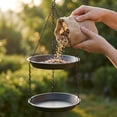 thumbnail image 4 of Double-Layer Hanging Bird Feeder Tray, Two-Tiered Seed Platform for Outdoor Garden Decor, Large Capacity Wild Bird Feeding Station, Green, 4 of 4