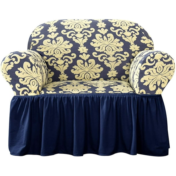 CHUN YI Stretch 1Piece Jacquard Damask Sofa Slipcover with Skirt