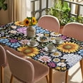 thumbnail image 3 of Sunflower Table Cloths for 5 Foot Rectangle Tables, Colorful Flowers Summer Botanical Patio Waterproof Elastic Fitted Tablecloths, Washable Rectangular Table Cover for Camping, 3 of 8