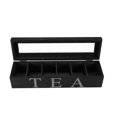 thumbnail image 3 of Caja de té de seis compartimentos Advancent Soporte de bolsa estilo Retro Negro, 3 of 6