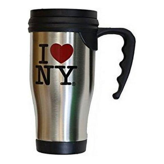 I Love NY Travel Mug Officially Licensed Heart New York Dept Cup Stainless Steel