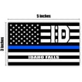 thumbnail image 2 of Idaho Falls ID Idaho Bonneville County Thin Blue Line Stealthy USA Flag - Honoring Law Enforcement Officers Flags - Blue Lives Matter Euro Decal Bumper Sticker 3M Vinyl 3" x 5", 2 of 3