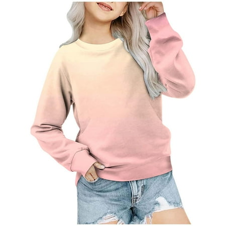 

Gunia Baby Sweatshirt Hoodless Autumn And Winter Gradient Printed Crewneck Long Sleeved Casual Fashion Hoodies For Boys Girls Streetwear