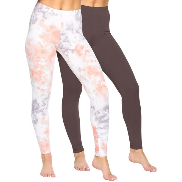 Felina Velvety Super Soft Lightweight Leggings 2-Pack - for Women - Yoga  Pants, Workout Clothes (Tie Dye Raisin, Small) 