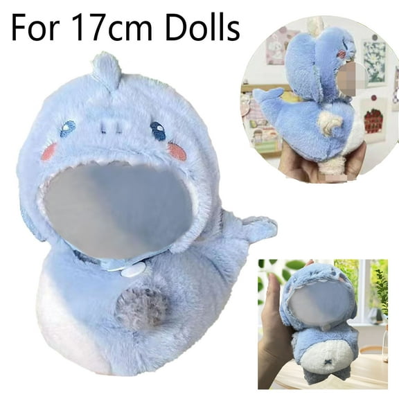 SRU 15cm-17cm Doll Clothes Cute Hoodie Outfit (Blue Shark) Dress Up Clothing for Plush Doll Collectible Dolls