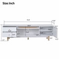 thumbnail image 6 of Paproos 70" TV Stand for TVS up to 80 inch, Modern Media Entertainment Center with Cabinet and Drawers, TV Console Table for Living Room, Bedroom, White, 6 of 11