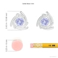 thumbnail image 2 of ANGARA Natural Round 1 ct Tanzanite Trillion Wrap Studs in 14K White Gold for Women (Size-5mm) | December Birthstone, Birthday, Anniversary, Jewelry Gift for Women | Natural Tanzanite Earrings, 2 of 6