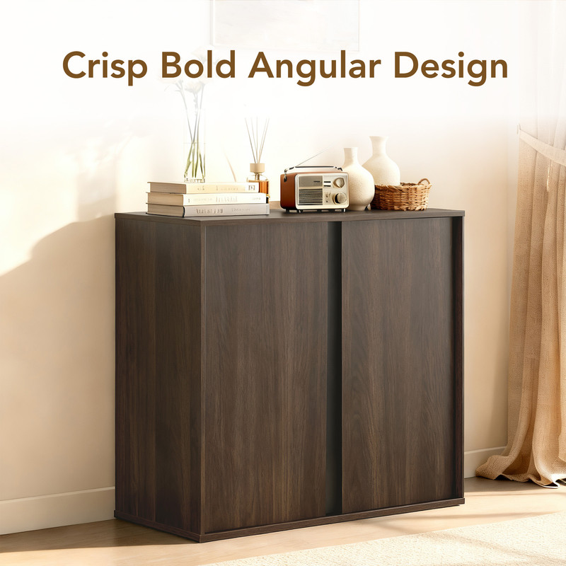 Spruce & Spring Industrial Modern Buffet Cabinet with Metal Accents for Dining & Living Room