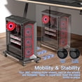 thumbnail image 3 of Computer Tower Stand CPU Stand Adjustable Mobile Cart Holder Desktop Stand with Rolling Locking Caster Wheels PC Tower Stand Holder for Floor Carpet Gaming PC Case Home Office, 3 of 7