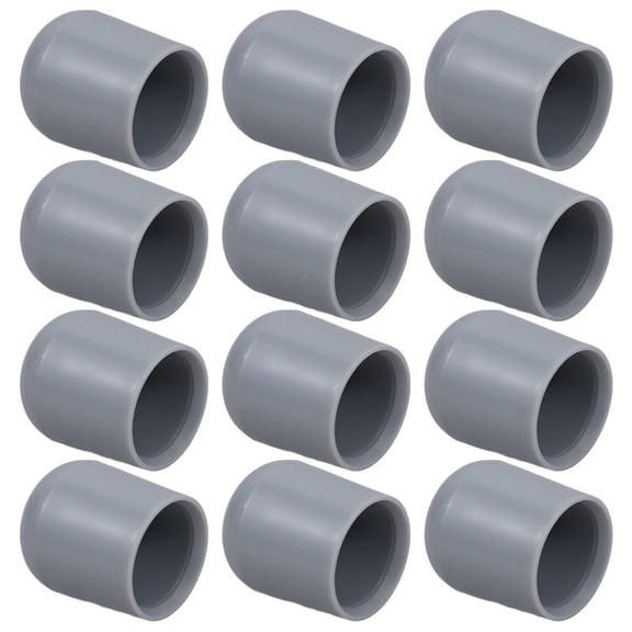 IBASETOY 12Pcs Chair Leg Caps Grey Rubber Floor Protectors for Hardwood Furniture Feet Cover