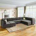thumbnail image 2 of HONBAY Convertible Tufted Sleeper Couch Bed in Pearl Grey, 2 of 6
