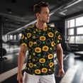 thumbnail image 3 of Wukai Flower (2) Print Men's Short-Sleeved Mesh T-Shirt,Quick-Dry Short Sleeve Workout T-Shirt-Large, 3 of 8