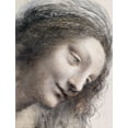 thumbnail image 2 of da Vinci, Leonardo 26x32 Black Ornate Wood Framed with Double Matting Museum Art Print Titled - The Head of the Virgin in Three-Quarter View Facing Right, 2 of 4