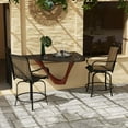 thumbnail image 2 of Brown Steel - 360° Swivel with Footrest - Balcony, Poolside, Backyard - Cool and Breathable Outdoor Bar Stools Set of 2, 2 of 5