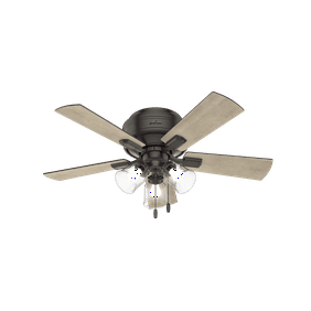 Hunter 52 Bennett Matte Black Ceiling Fan With Light Kit And