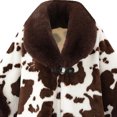 thumbnail image 5 of Fewfanhot Faux Fur Trim Cute Cow Print Poncho Cape, Warm Fleece Lined Open Front Wrap Coat for Women Winter, 5 of 5