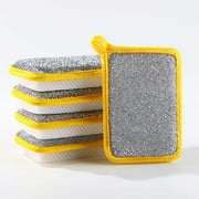 5 Pack - Multipurpose Dishwashing Rags - Double Sided Sponge & Microfiber Dishcloth, Reusable & Absorbent Cleaning Cloth for Kitchen, JKODE