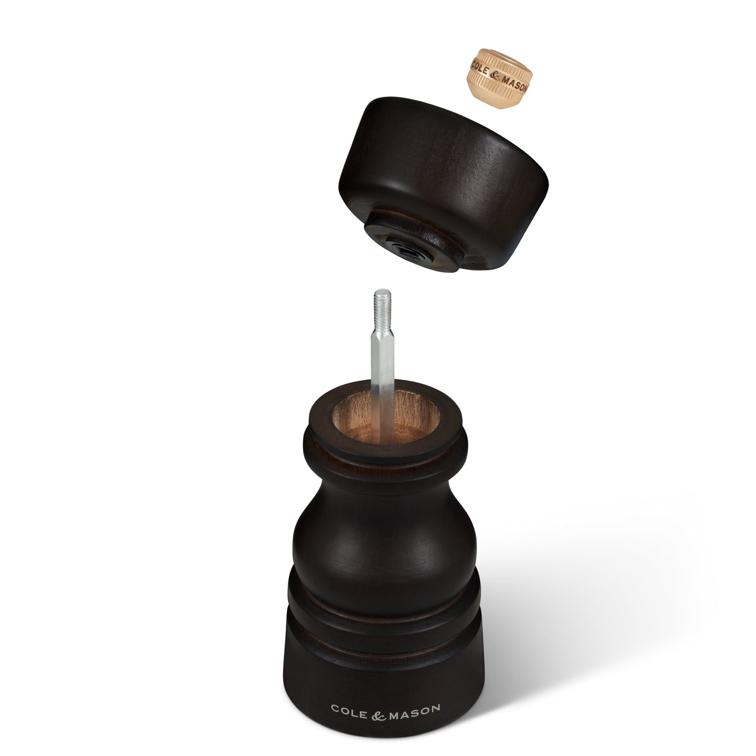 Cole & Mason  Chocolate Wood Salt & Pepper Mill Set, 130mm, Precision+ Ceramic Mechanisms, Adjustable Grind
