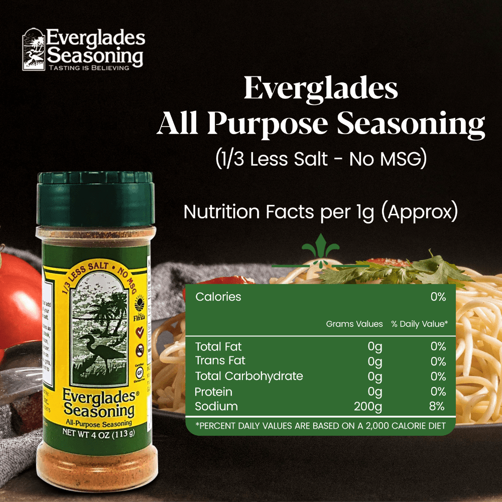 (4 pack) Everglades All-Purpose Less Salt Seasoning - Mild - 4 oz